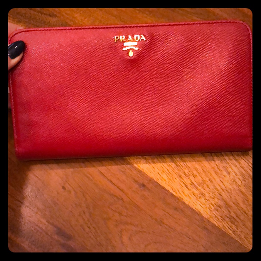 Authentic Prada Wallet In Red